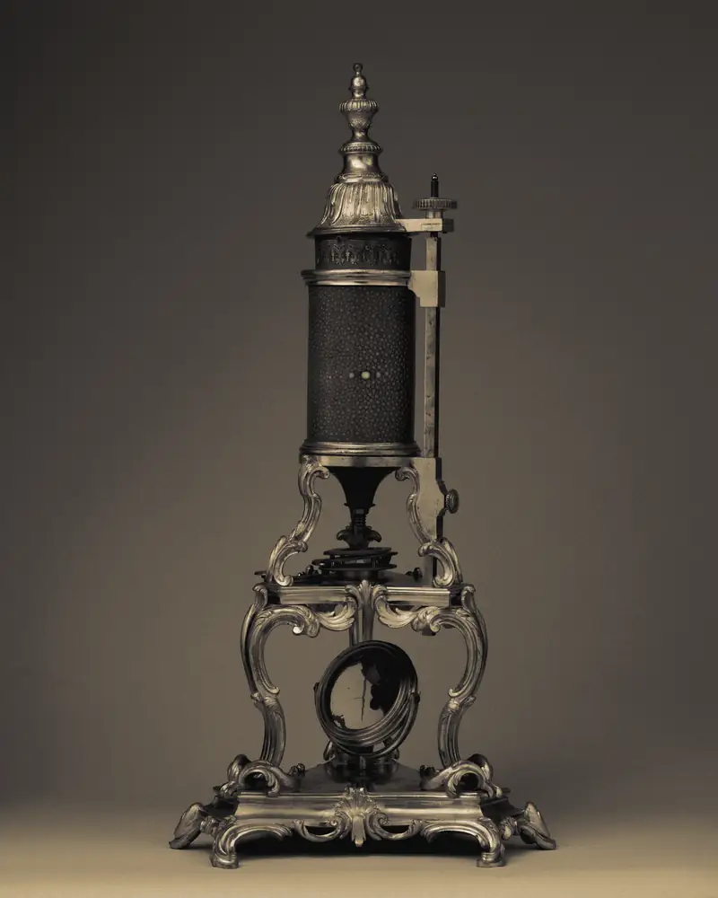 An eighteenth-century gilded microscope